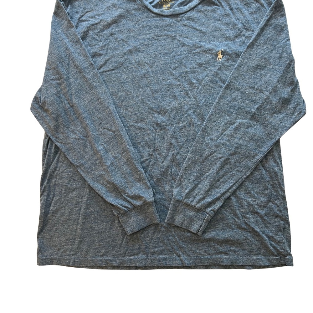 Polo Ralph Lauren Men's XL Long Sleeve Crew Neck Shirt Light Blue Heather Grey